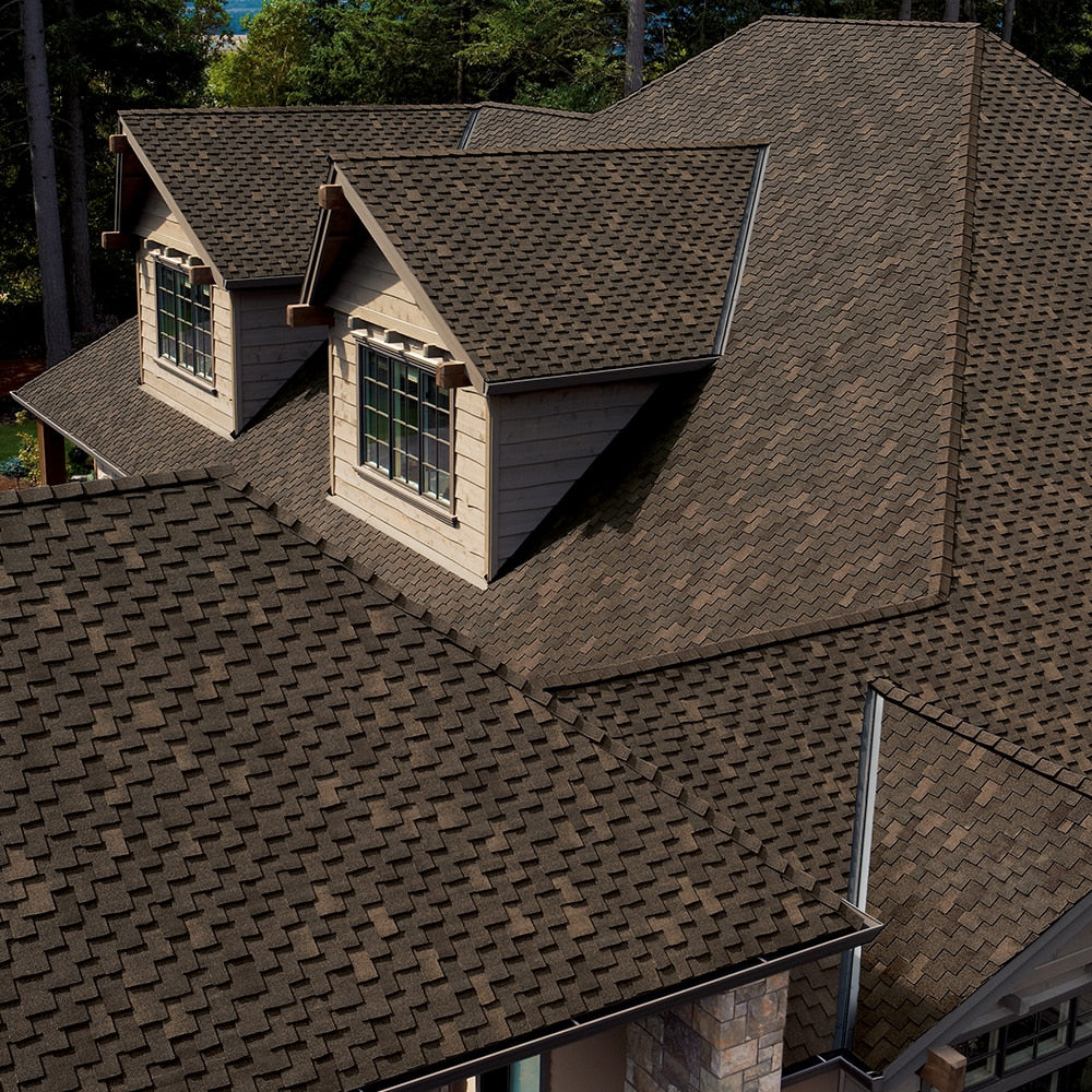 Owens Corning Woodcrest Lifetime Architectural Asphalt Roof Shingles, Chestnut, 16.67-sq ft per Bundle (6 Bundles per Square)