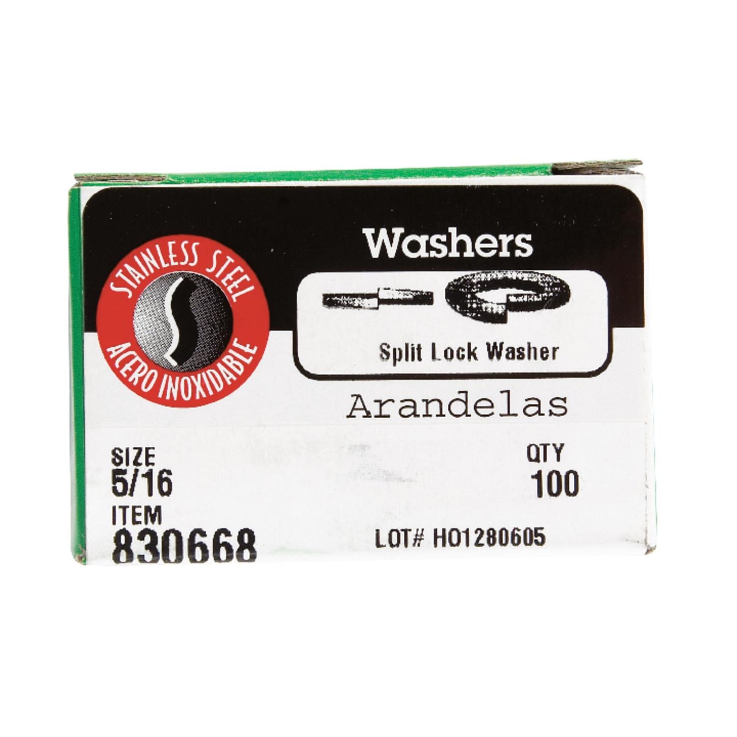 Hillman 5/16 in. Stainless Steel Split Lock Washer, 100-Pack