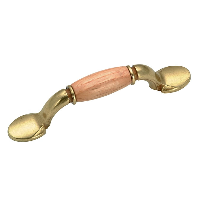 Richelieu Cherbourg 3-in (76mm) Center to Center Oak and Brushed Nickel Cylindrical Handle Drawer Pull