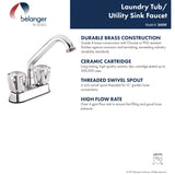 Belanger Polished Chrome 2-Handle Utility Faucet