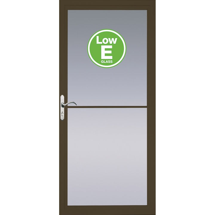 Pella Rolscreen 36-in x 81-in Brown Full-View Retractable Screen Aluminum Storm Door