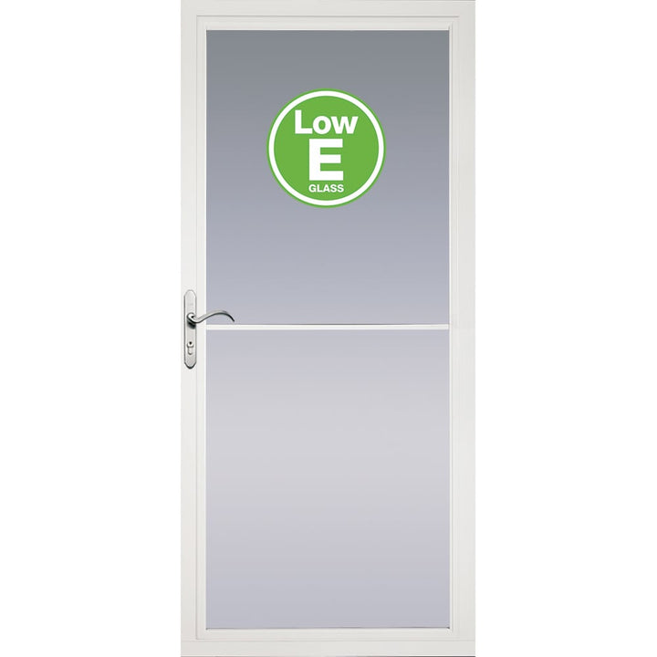 Pella Rolscreen 32-in x 81-in White Full-View Retractable Screen Aluminum Storm Door