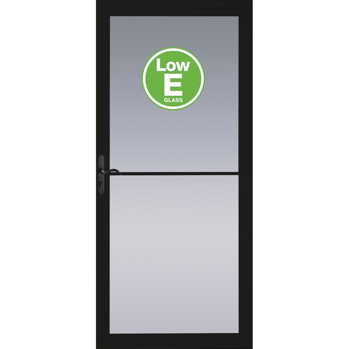 Pella Rolscreen 36-in x 81-in Black Full-View Retractable Screen Aluminum Storm Door