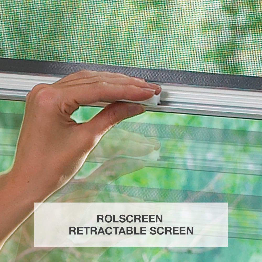 Pella Rolscreen 36-in x 81-in Poplar White Full-View Aluminum Storm Door with Retractable Screen