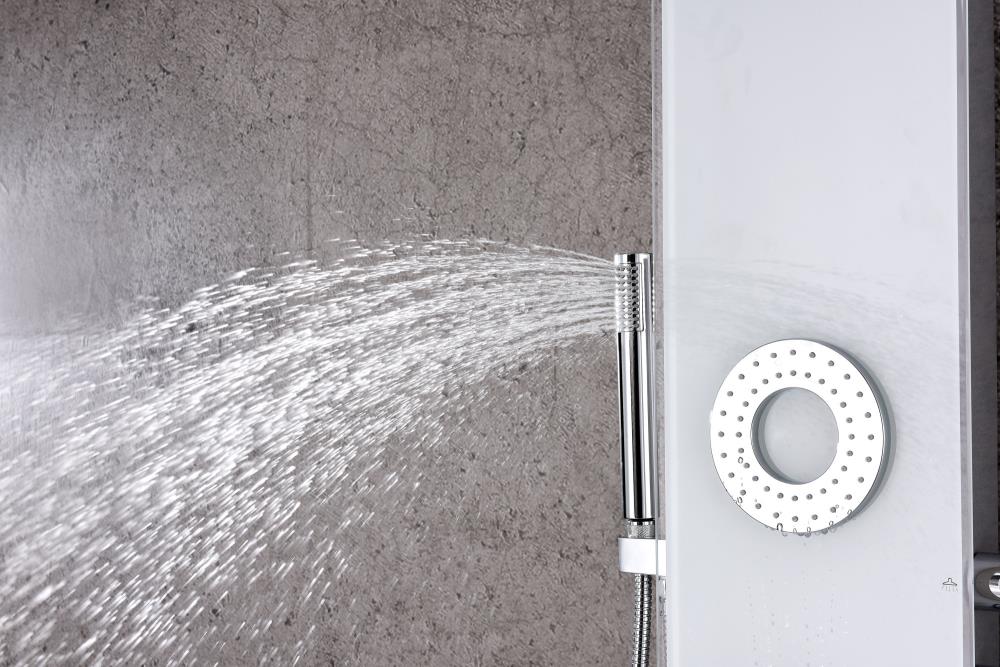 ANZZI Lynn White 3-Spray Shower Panel System with Valve, Hand Sprayer & Body Jets