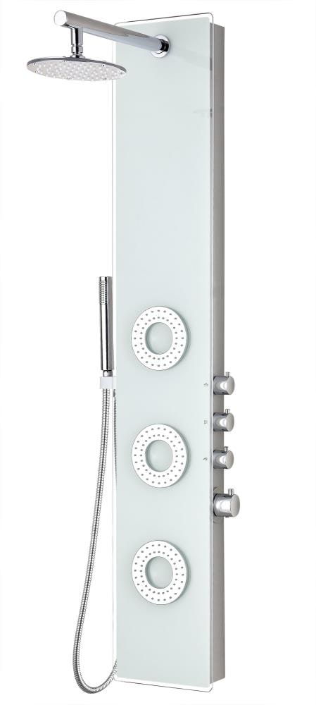 ANZZI Lynn White 3-Spray Shower Panel System with Valve, Hand Sprayer & Body Jets