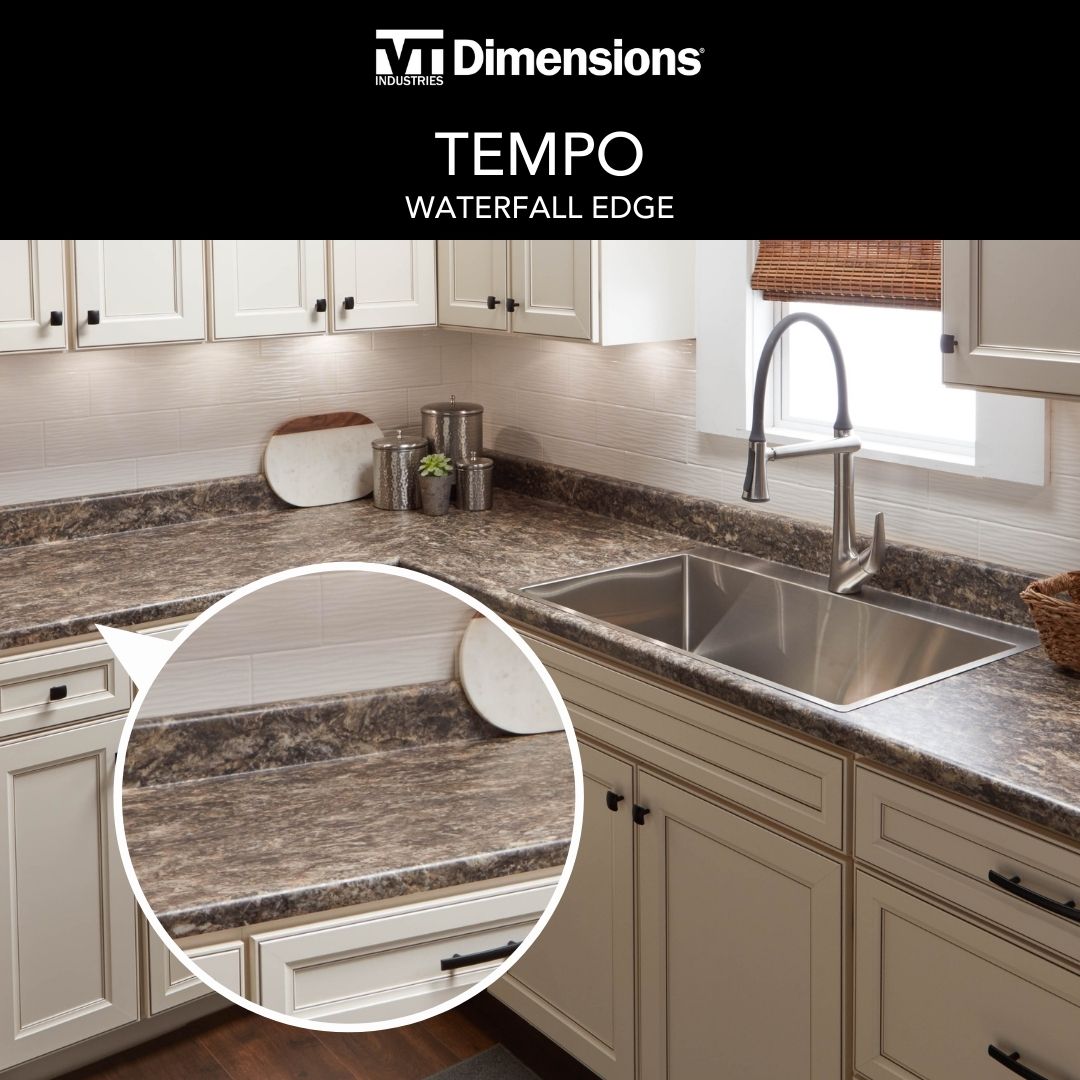 VT Dimensions Wilsonart 10-ft Toffee di Pesco Straight Laminate Kitchen Countertop with Integrated Backsplash