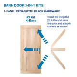 JELD-WEN DesignGlide 36-in x 80-in Unfinished K-Frame White Cedar Wood Single Barn Door, Hardware Included