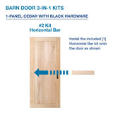 JELD-WEN DesignGlide 36-in x 80-in Unfinished K-Frame White Cedar Wood Single Barn Door, Hardware Included