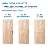 JELD-WEN DesignGlide 36-in x 80-in Unfinished K-Frame White Cedar Wood Single Barn Door, Hardware Included
