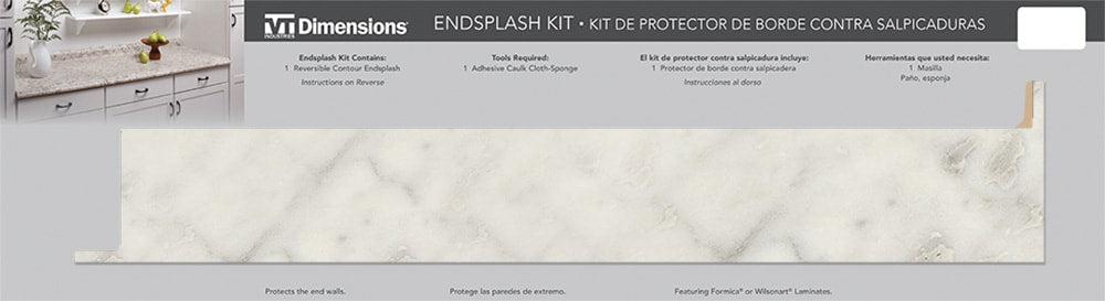 VT Dimensions 7.5-in W x 28-in H x 0.75-in D Carrara Bianco Laminate Square Kitchen Countertop Side Splash