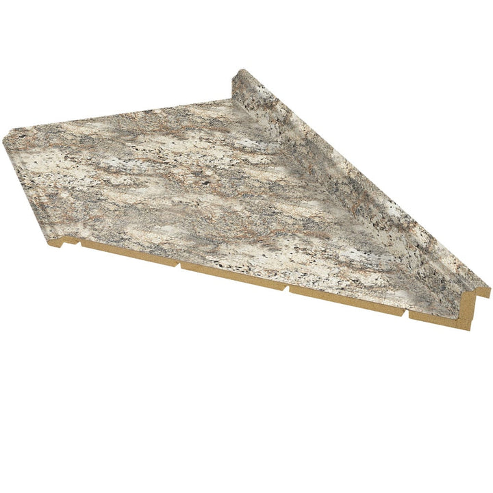 VT Dimensions Formica 10-ft x 25.5-in Cafe Azul Right-Hand Miter-Cut Laminate Kitchen Countertop with Integrated Backsplash