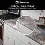 VT Dimensions Formica 10-ft x 25.5-in Cafe Azul Right-Hand Miter-Cut Laminate Kitchen Countertop with Integrated Backsplash