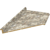 VT Dimensions Formica 10-ft x 25.5-in Cafe Azul Left-Hand Miter-Cut Laminate Countertop with Integrated Backsplash