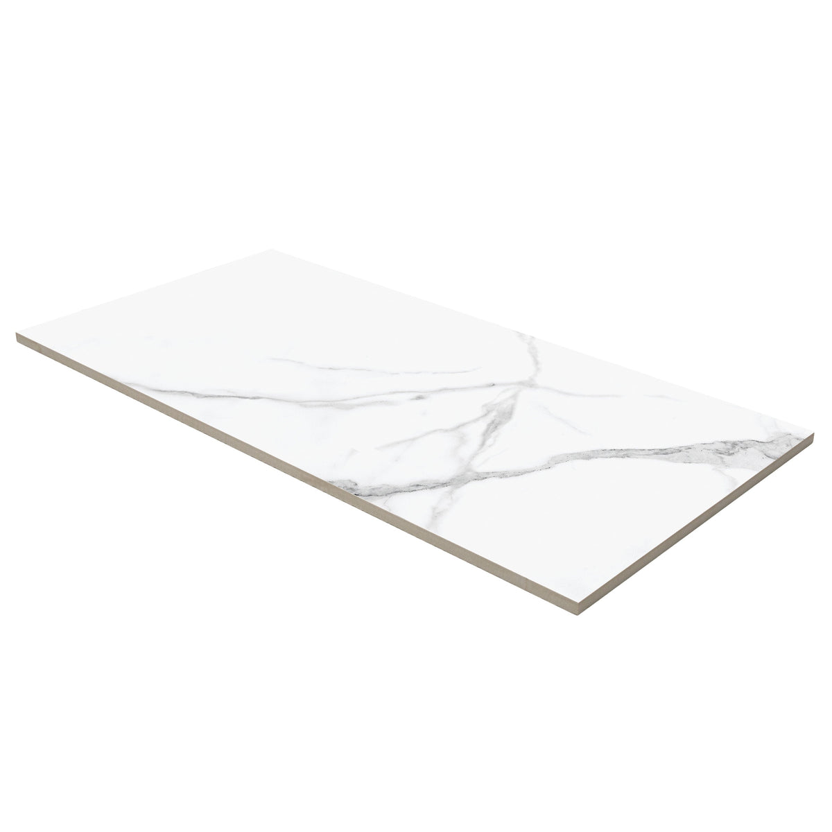 Satori Statuario 12-in x 24-in Polished Porcelain Marble Look Floor and Wall Tile (1.93-sq. ft/ Piece)