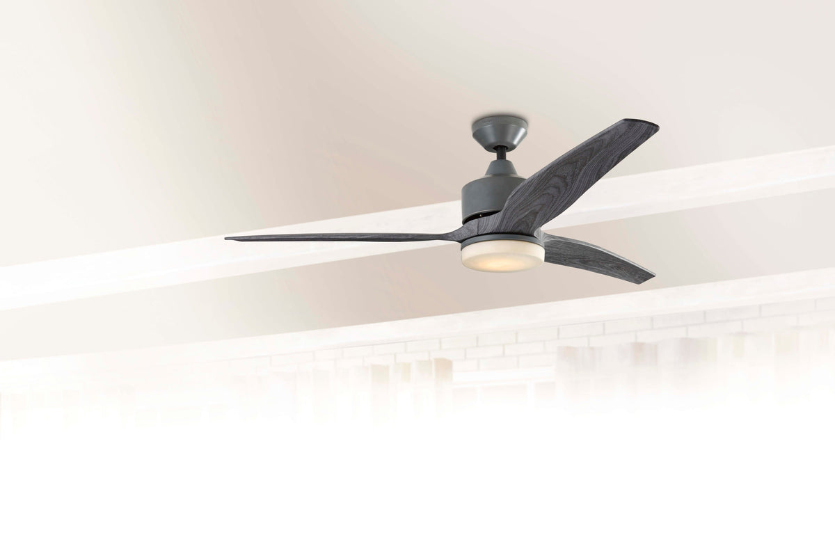 Harbor Breeze Fairwind 60-in Gray LED Indoor/Outdoor Ceiling Fan with Light Kit and Remote (3-Blade)