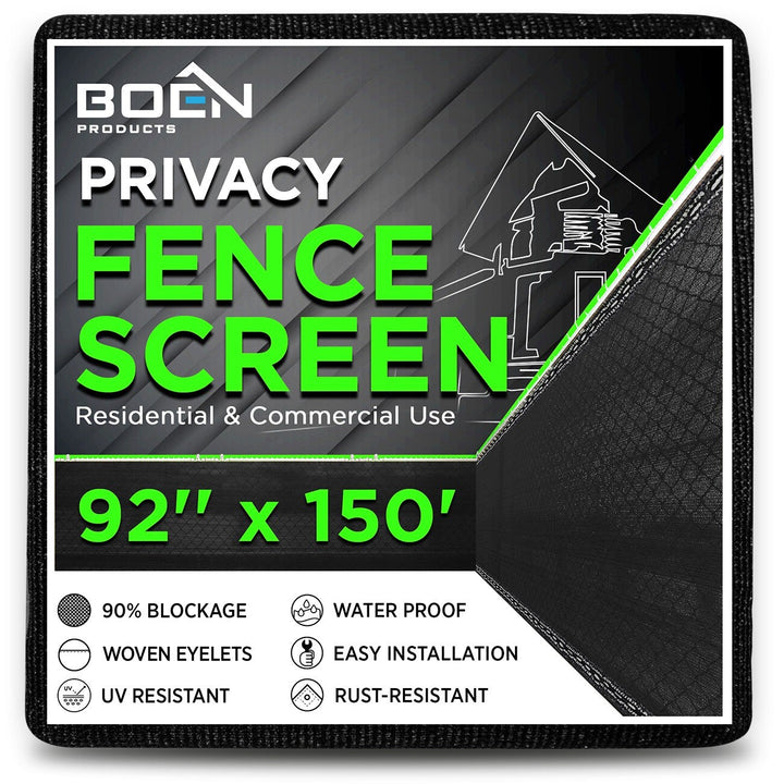 BOEN 8-ft H x 150-ft W Black Polyethelene Chain Link Fence Screen