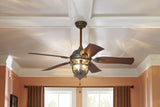 Harbor Breeze Lake Placido 52-in Aged/Black Iron Outdoor Downrod or Flush Mount Ceiling Fan with Clear Glass Light Kit