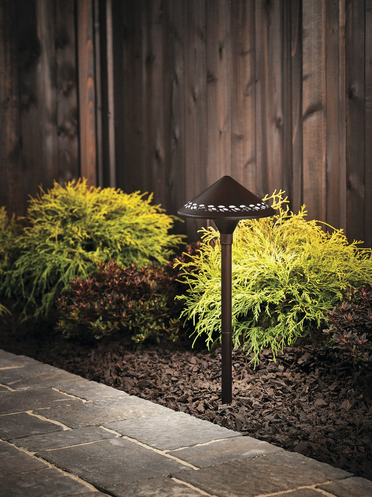 Kichler 3-Watt Olde Bronze Low Voltage Hardwired LED Path Light, 200 Lumens, 3000K, 20-in H x 8-in W