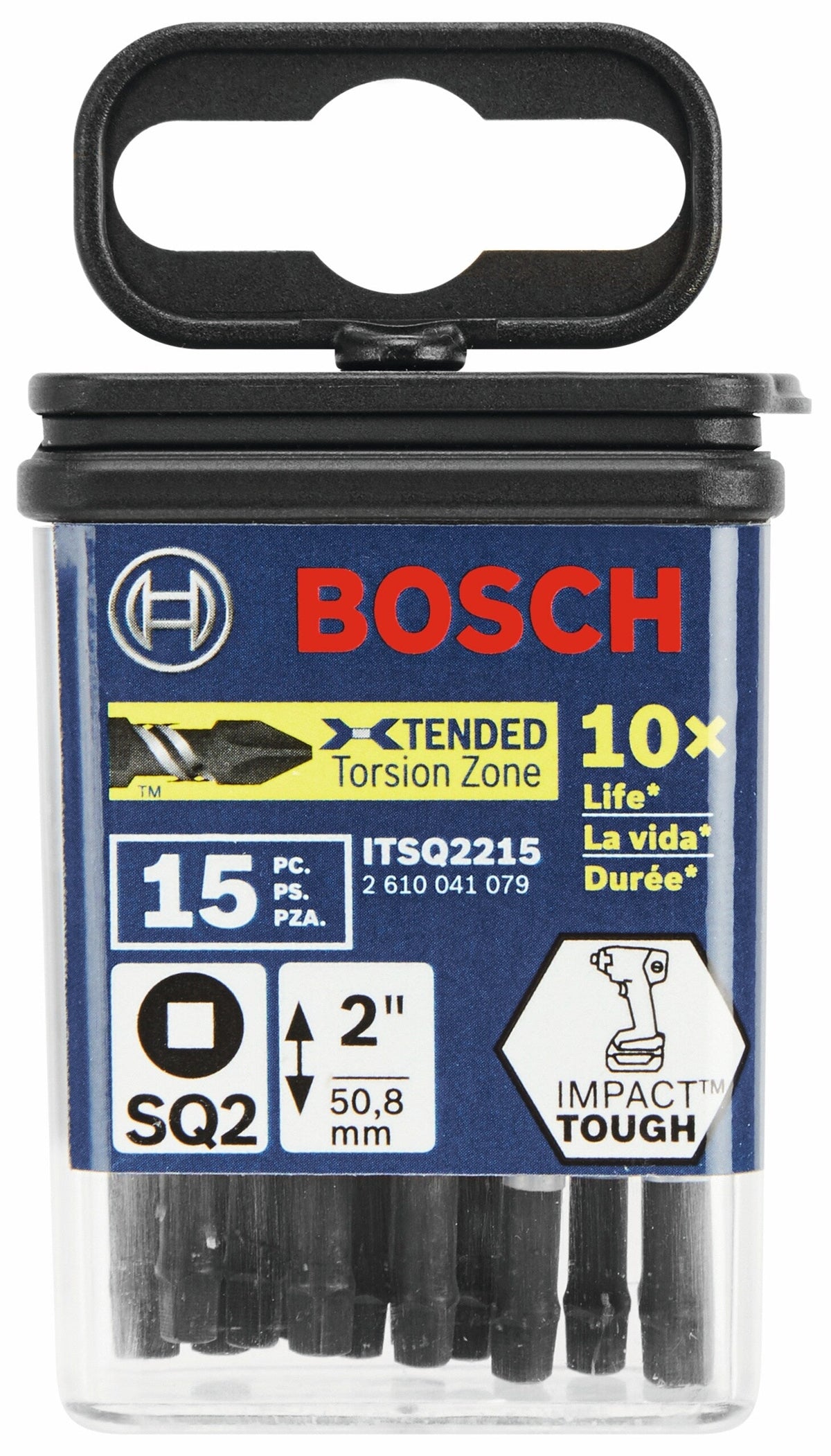 Bosch Impact Tough 15-Piece 1/4-in x 2-in Square/Robertson Impact Driver Bit Set