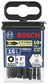 Bosch Impact Tough 15-Piece 1/4-in x 2-in Square/Robertson Impact Driver Bit Set