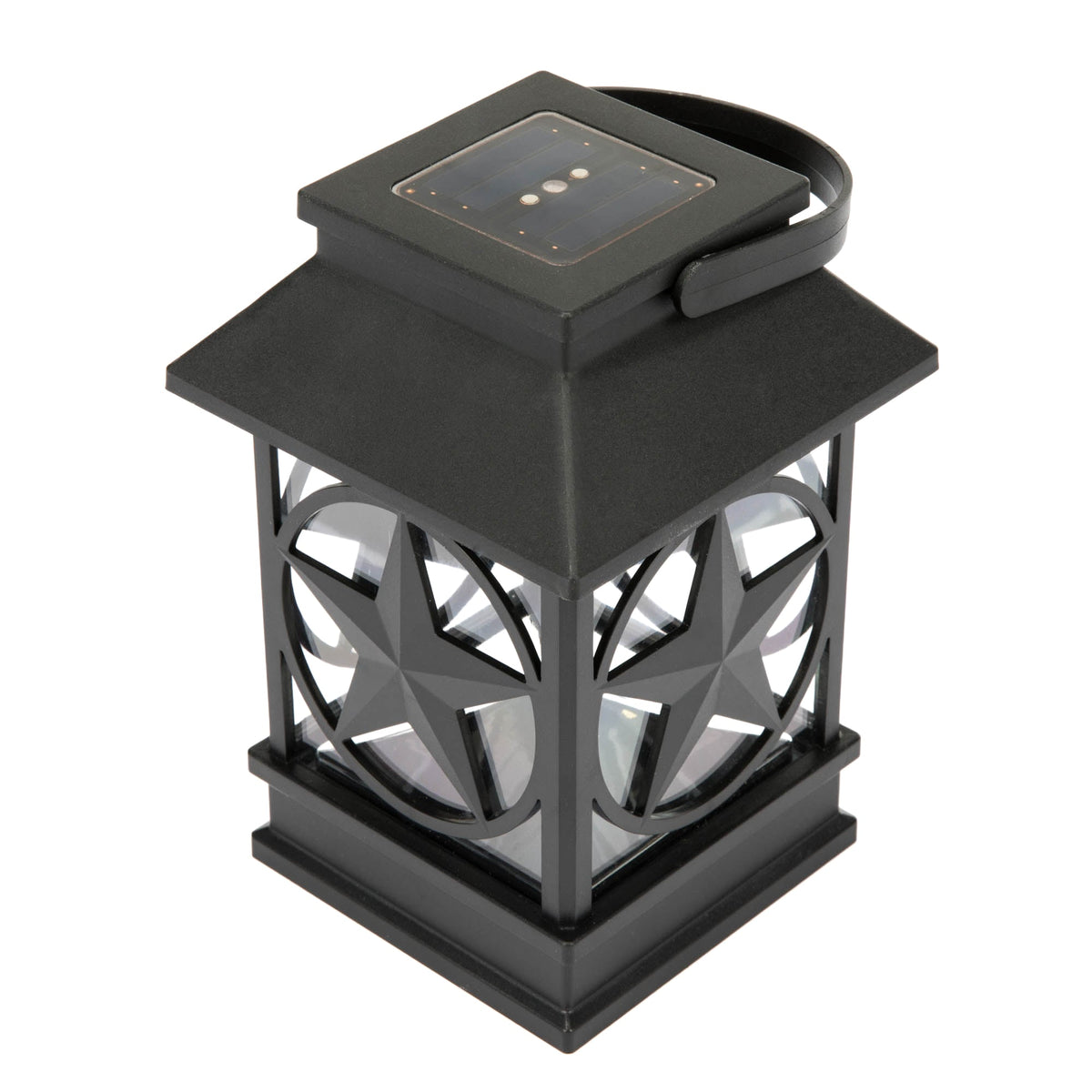 Portfolio 7.2-in Texas Star Solar Lantern Light, Black Plastic, 4.84-in W