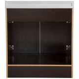 Project Source 30-in Java Single Sink Bathroom Vanity with White Cultured Marble Top