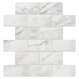 American Olean Mooreland Carrara White 4-in x 4-in Glazed Ceramic Brick Mosaic Wall Tile Sample