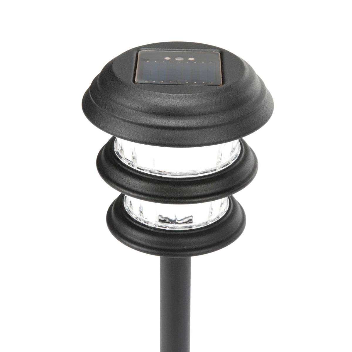 Portfolio 4-Pack 8x Brighter (9.6-Lumen) Black Solar Integrated LED Path Light Kit, 3500K Warm White