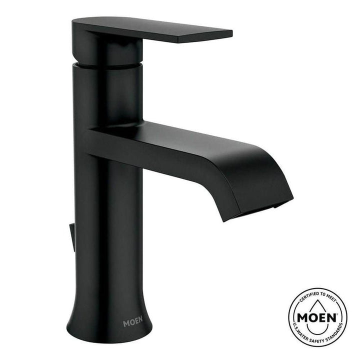 Genta Single Handle Single Hole Bathroom Faucet in Matte Black