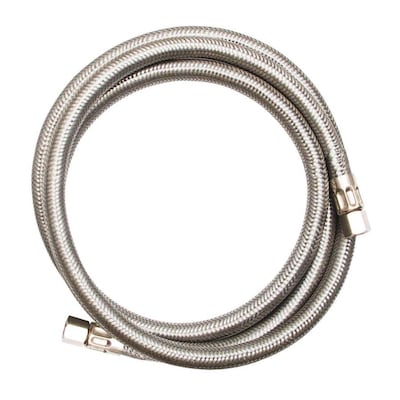 EASTMAN 5-ft 1/4-in Compression Inlet x 1/4-in Compression Outlet Stainless Steel Ice Maker Connector