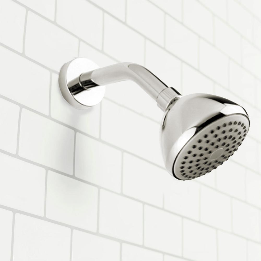 6-7/8 in. 1-Spray Wall Mount Showerhead Shower Set in Brushed Nickel - Super Arbor