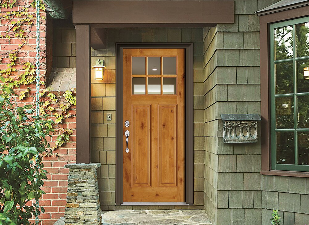 SIMPSON 36-in x 80-in Unfinished Wood Front Door with Clear Glass
