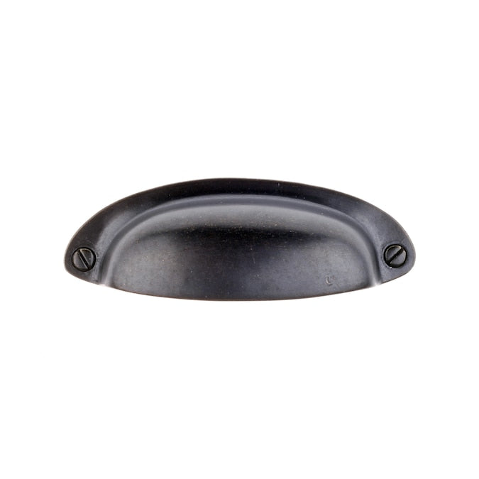 Sumner Street Home Hardware Rustic 3-1/2-in (89mm) Center to Center Antique Brass Oval Cup Drawer Pull