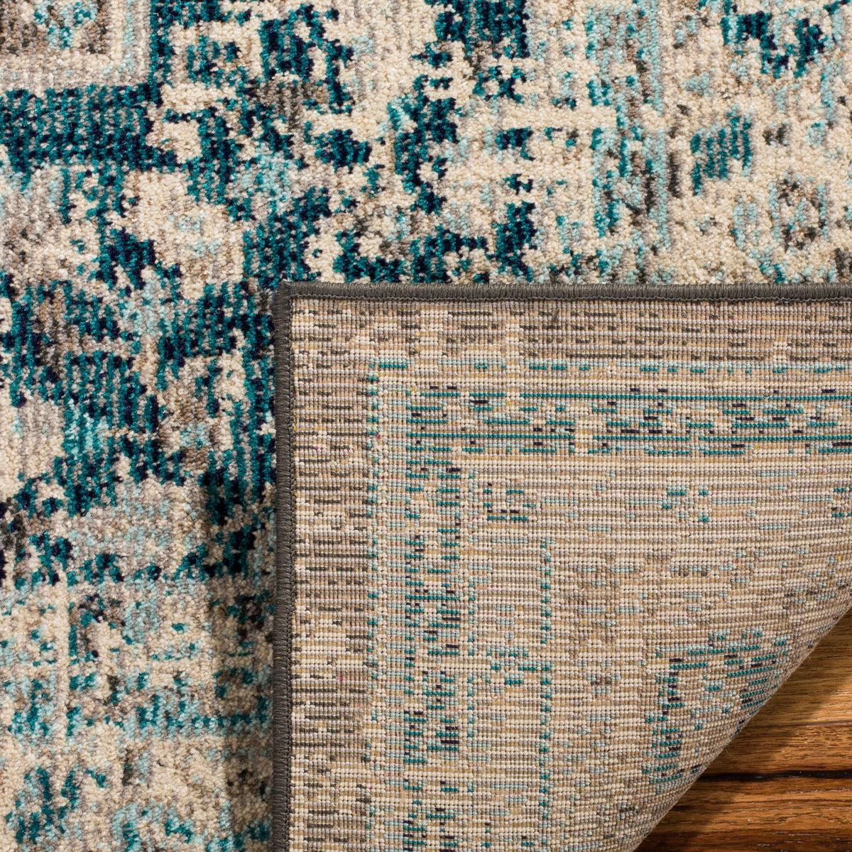 Safavieh Phoenix Nuri 3 x 5 Gray/Blue Indoor Abstract Vintage Throw Rug