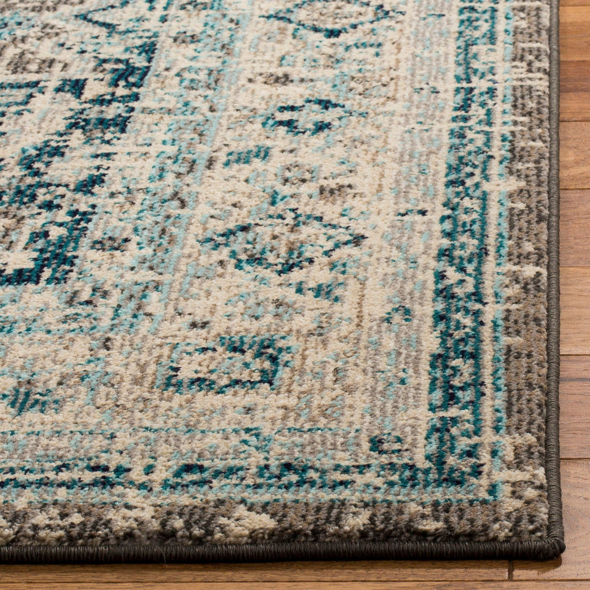 Safavieh Phoenix Nuri 3 x 5 Gray/Blue Indoor Abstract Vintage Throw Rug
