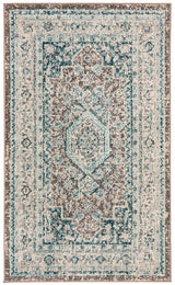 Safavieh Phoenix Nuri 3 x 5 Gray/Blue Indoor Abstract Vintage Throw Rug