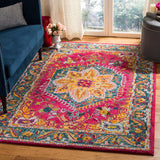 Safavieh Phoenix Ian 3 x 5 Fuchsia/Blue Indoor Distressed Overdyed Vintage Throw Rug