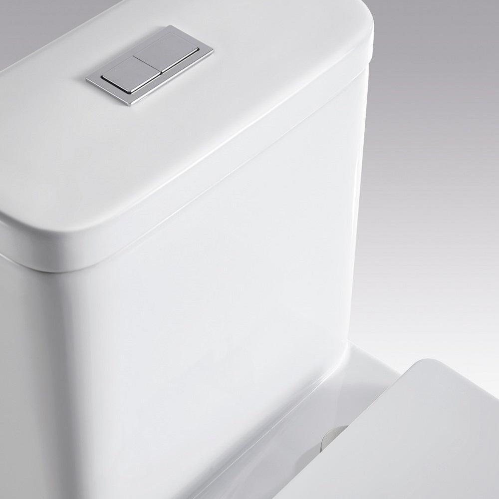 1-Piece 1.28 GPF Dual Flush Ceramic Square Elongated Toilet in White, Seat Included - Super Arbor