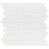 Ice Interlocking 12 in. x 12 in. x 8 mm Glass Mesh-Mounted Mosaic Tile (10 sq. ft./case)