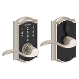 Camelot Aged Bronze Electronic Door Lock with Accent Door Lever - Super Arbor