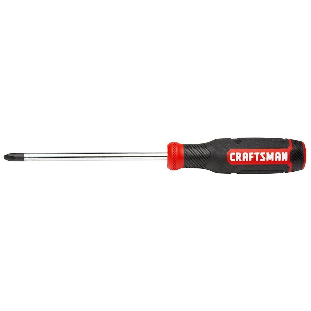 CRAFTSMAN Bi‑Material Handle #3 x 6-in Phillips Screwdriver, Black Oxide Tip