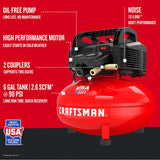 CRAFTSMAN 6-Gallon Single Stage Portable Electric Pancake Air Compressor