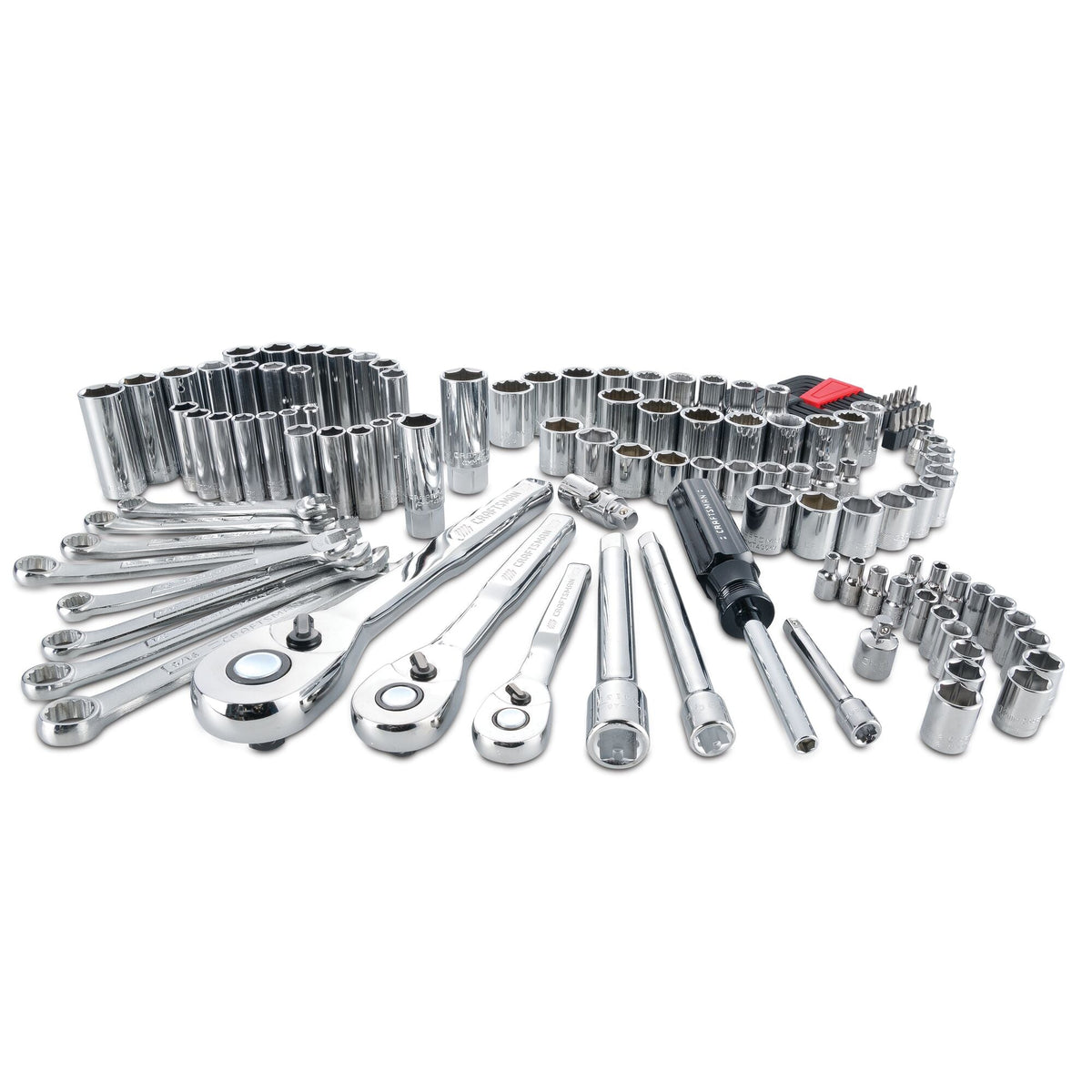 CRAFTSMAN 135-Piece Standard (SAE) and Metric Combination Polished Chrome Mechanics Tool Set