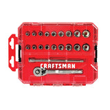 CRAFTSMAN VERSASTACK 20-Piece Standard (SAE) and Metric 1/4-in Drive Mechanics Tool Set, Polished Chrome, Hard Case
