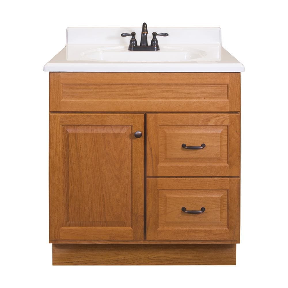 Project Source 30-in Golden Bathroom Vanity Base Cabinet without Top