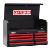 CRAFTSMAN 2000 Series 40.5-in W x 24.5-in H x 18-in D 8-Drawer Steel Tool Chest (Black with Red Trim)