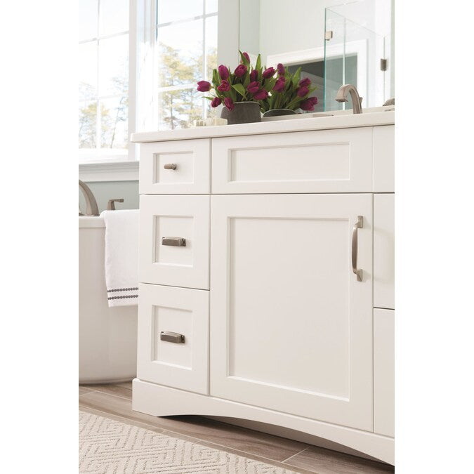 Amerock Highland Ridge 3-1/2-in (89mm) Center to Center Satin Nickel Rectangular Cup Drawer Pull