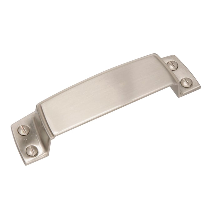 Amerock Highland Ridge 3-1/2-in (89mm) Center to Center Satin Nickel Rectangular Cup Drawer Pull