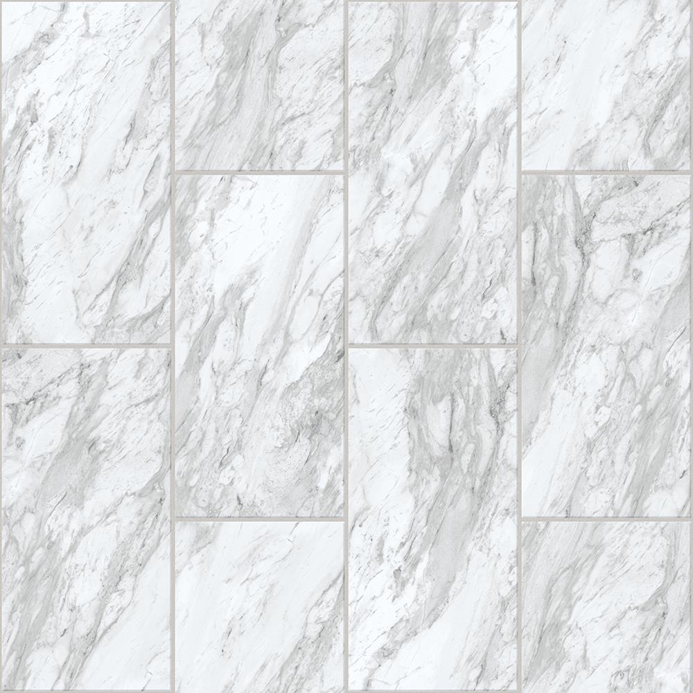 Congoleum DuraStone Carrara White Vinyl Tile Sample